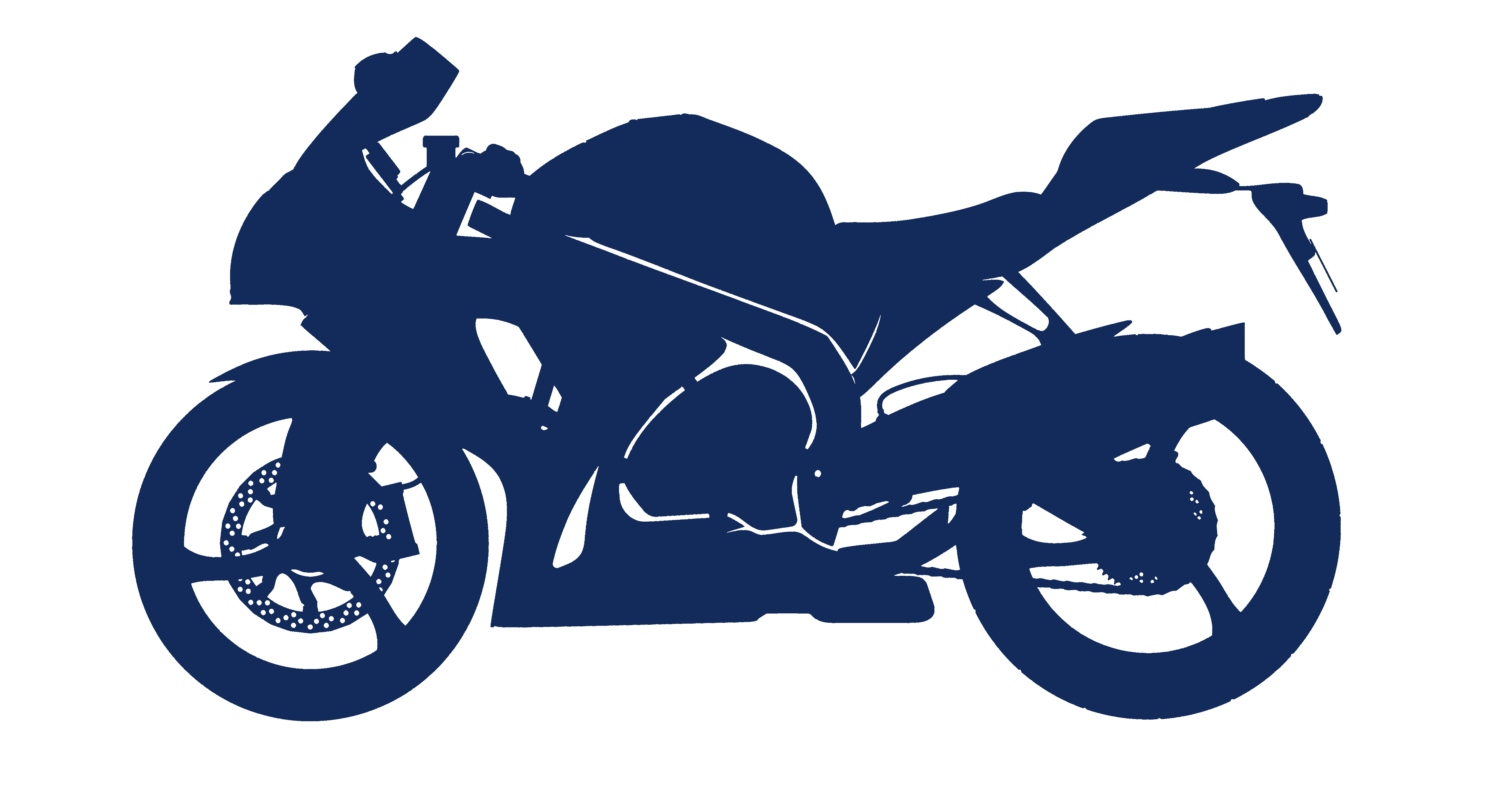 Blue silhouette of a sport motorcycle